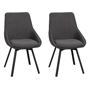 Alison draaibare eetkamerstoel donkergrijs - set van 2