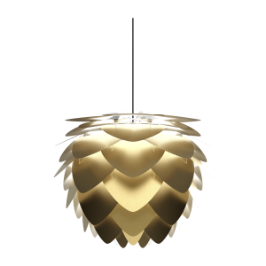 Aluvia Medium hanglamp brushed brass - met koordset zwart - Ø 59 cm