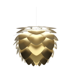 Aluvia Mini hanglamp brushed brass - met koordset wit - Ø 40 cm