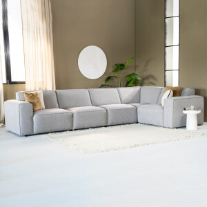 SEVN Hoekbank 'Amarillo' Rechts, kleur Staalgrijs