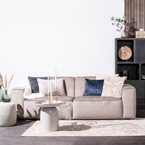 SEVN Bank 'Amarillo' 4-zits, Rib, kleur Taupe