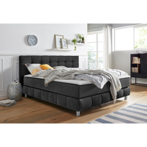 andas Boxspring Salo XXL in fluwelige look of structuurstof, 6 breedten in extra lang 220 cm, 4 hardheden