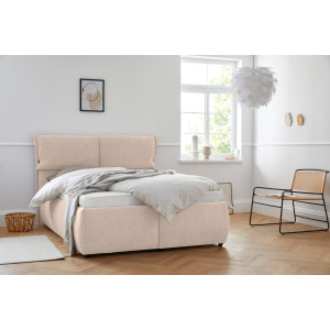 andas Gestoffeerd bed Jenson als bedframe of met 3 matrassoorten en hardheden