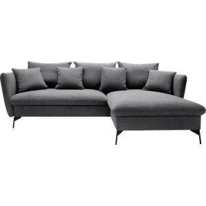 andas Hoekbank Livorno Slaapfunctie en bedlade (139/224 cm), fluweel, structuur, geweven stof