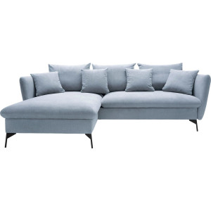 andas Hoekbank Livorno Slaapfunctie en bedlade (139/224 cm), fluweel, structuur, geweven stof