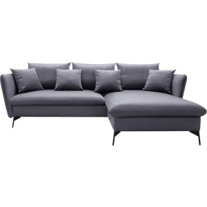 andas Hoekbank Livorno Slaapfunctie en bedlade (139/224 cm), fluweel, structuur, geweven stof