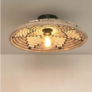 GOOD&MOJO Plafondlamp 'Andros' Zeegras, 45cm, kleur Naturel/Wit