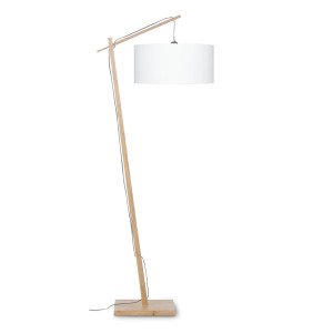 GOOD&MOJO Vloerlamp 'Andes' Bamboe en Eco linnen, 176cm, kleur Wit