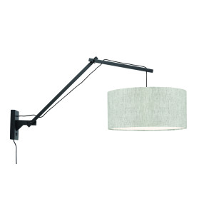 GOOD&MOJO Wandlamp 'Andes' Large, Bamboe en Eco linnen, kleur Beige