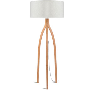 Good&Mojo Vloerlamp 'Annapurna' Bamboe en Eco linnen, kleur Beige