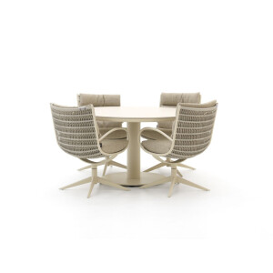 Apple Bee Camp Bay/Melville ø 140cm dining tuinset 5-delig draaibaar - Laagste prijsgarantie!