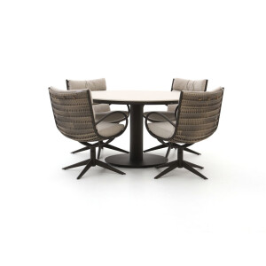 Apple Bee Camp Bay/Melville ø 140cm dining tuinset 5-delig draaibaar - Laagste prijsgarantie!