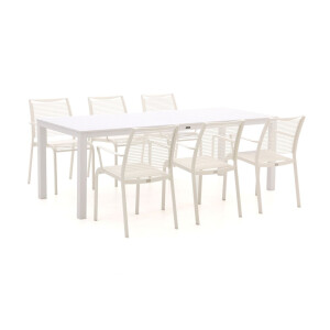 Apple Bee Hawaii/Menzano 220cm dining tuinset 7-delig stapelbaar - Laagste prijsgarantie!