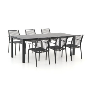 Apple Bee Hawaii/Menzano 220cm dining tuinset 7-delig stapelbaar - Laagste prijsgarantie!