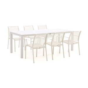 Apple Bee Hawaii/Menzano 220cm dining tuinset 7-delig stapelbaar - Laagste prijsgarantie!