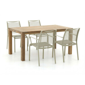 Apple Bee Hawaii/ROUGH-S 160cm dining tuinset 5-delig stapelbaar - Laagste prijsgarantie!
