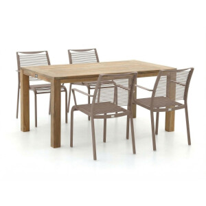 Apple Bee Hawaii/ROUGH-S 160cm dining tuinset 5-delig stapelbaar - Laagste prijsgarantie!