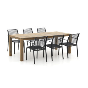 Apple Bee Hawaii/ROUGH-S 220cm dining tuinset 7-delig stapelbaar - Laagste prijsgarantie!