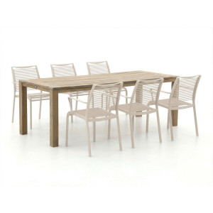Apple Bee Hawaii/ROUGH-S 220cm dining tuinset 7-delig stapelbaar - Laagste prijsgarantie!