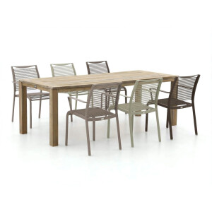 Apple Bee Hawaii/ROUGH-S 220cm dining tuinset 7-delig stapelbaar - Laagste prijsgarantie!
