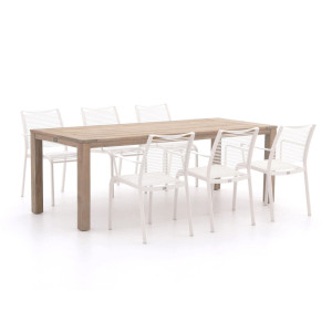 Apple Bee Hawaii/ROUGH-S 220cm dining tuinset 7-delig stapelbaar - Laagste prijsgarantie!