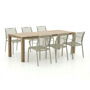 Apple Bee Hawaii/ROUGH-S 220cm dining tuinset 7-delig stapelbaar - Laagste prijsgarantie!