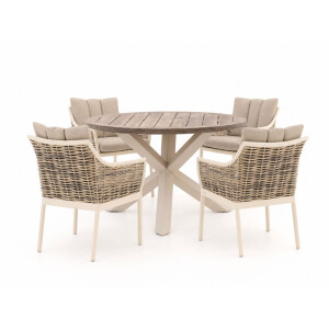 Apple Bee Milou/ROUGH-Y ø120cm dining tuinset 5-delig - Laagste prijsgarantie!