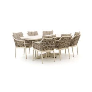 Apple Bee Milou/Zanzibar Deens Ovaal 220cm dining tuinset 7-delig - Laagste prijsgarantie!