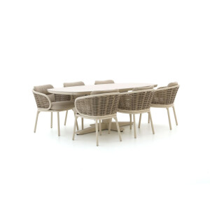 Apple Bee Pine Key/Zanzibar Deens Ovaal 220cm dining tuinset 7-delig - Laagste prijsgarantie!