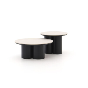 Apple Bee Tonga bijzet tuintafelset ø 80cm (h: 36cm)/ø 60cm (h: 44cm) - Laagste prijsgarantie!