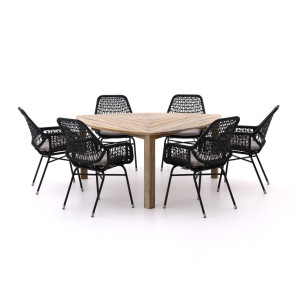 Apple Bee Zara/ROUGH-S 170cm dining tuinset 7-delig stapelbaar - Laagste prijsgarantie!