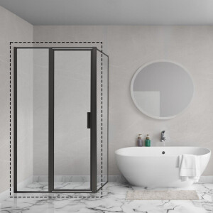 Aqua Vista Front hoekoplossing (vast deel plus deur) - Fully Framed Glass Front 90x9.5 cm R-BE-C90-FFG