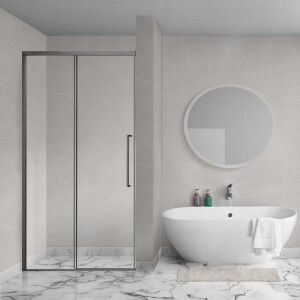 Aqua Vista Lokla Linea nisdeur - 120x200cm - incl. montageset - gunmetal R-GML-LC120-SCX