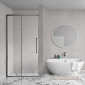 Aqua Vista Lokla Linea nisdeur - 140x200cm - incl. montageset - gunmetal R-GML-LC140-SCX