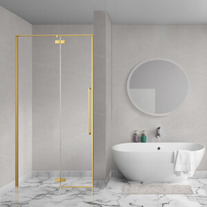 Aqua Vista Oria Linea nisdeur - 140x200cm - incl. montageset - Geborsteld goud SW1186297/SW1186316