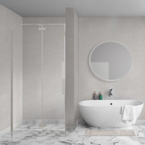 Aqua Vista Oria Linea nisdeur - 140x200cm - incl. montageset - Geborsteld rvs SW1186297/SW1186295