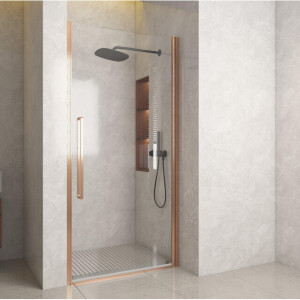 Aqua Vista Pisa Giro de Luxe front draaideur 90x200 cm Brush Copper R-QP-GX90-BC