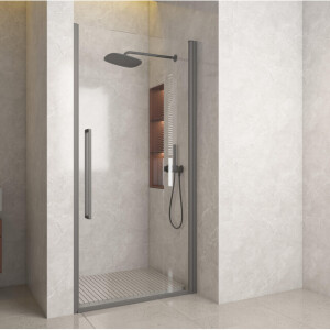 Aqua Vista Pisa Giro de Luxe front draaideur 90x200 cm Gun Metal Light R-QP-GX90-GML