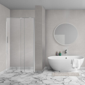 Aqua Vista Taviano Linea nisdeur - 120x200cm - incl. montageset - chroom SW1209628/SW1209684