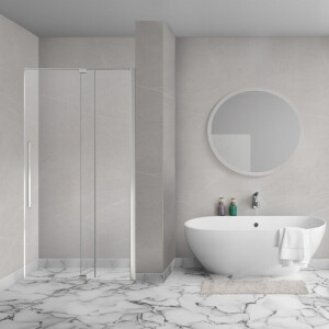 Aqua Vista Taviano Linea nisdeur - 90x200cm - incl. montageset - geborsteld rvs SW1209634/SW1209677