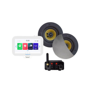 Aquasound N-Joy Connect n-joy connect badkamerradio - controller (ipx7) - wand lader - rumba speakerset mat chroom - bluetooth versterker / 30 watt / 230v/12v emn30-rc
