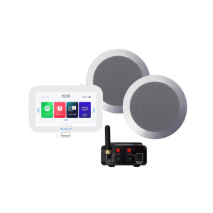 Aquasound N-Joy Connect n-joy connect badkamerradio - controller (ipx7) - wand lader - twist speakerset mat chroom - bluetooth versterker / 30 w / 230v/12vatt emn30-tc