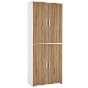 Archiefkast Calvia van 222 cm hoog - wit met oud eiken