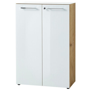 Archiefkast Monteria 120 cm hoog in navarra eiken met wit