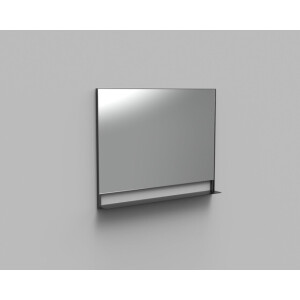 Arcqua Reflect spiegel met planchet aluminium 100x80cm mat zwart SPI126475