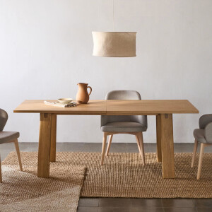 Kave Home Uitschuifbare Eettafel 'Arlen' Eiken, 200-250 x 95cm, kleur Naturel
