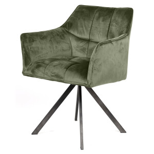 Armstoel Raster draaibaar Velvet Groen