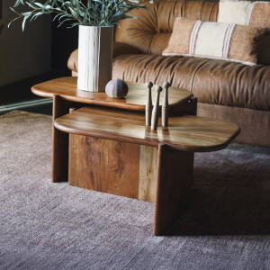 Dutchbone Bijzettafel 'Feller' Mangohout, 75 x 50cm