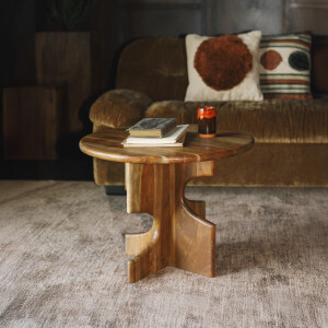 Dutchbone Ronde Bijzettafel 'Morgan' Acaciahout, 60cm