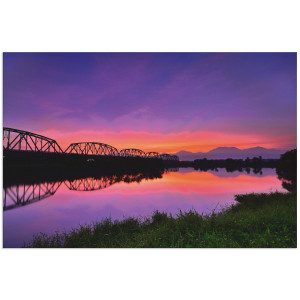 Artland Aluminium dibond print Oude ijzeren brug in Kaohsiung - Taiwan geschikt voor binnen en buiten, buitenafbeelding